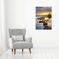 Wallmuralia Vertikální Foto-obraz fotografie na skle Jezero 70x100 cm 2 úchytky