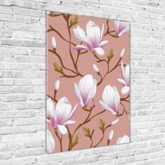 Wallmuralia Vertikální Foto-obrah sklo tvrzené Magnolie 70x100 cm 2 úchytky