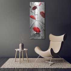 Wallmuralia Vertikální Fotoobraz na skle Deštník Francie 50x125 cm 4 úchytky