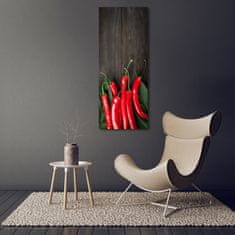 Wallmuralia Vertikální Foto obraz skleněný svislý Chilli papričky 50x125 cm 2 úchytky