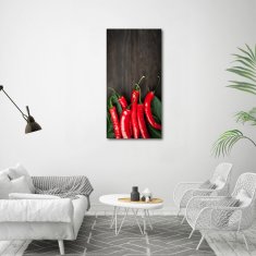 Wallmuralia Vertikální Foto obraz skleněný svislý Chilli papričky 60x120 cm 4 úchytky