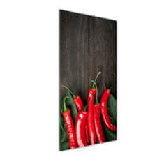 Wallmuralia Vertikální Foto obraz skleněný svislý Chilli papričky 50x125 cm 2 úchytky