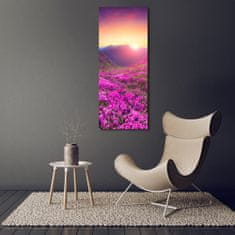 Wallmuralia Vertikální Foto obraz skleněný svislý Hory rododendrom 50x125 cm 4 úchytky