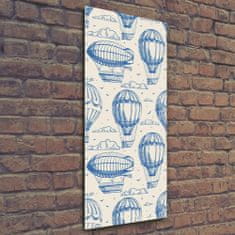 Wallmuralia Vertikální Fotoobraz na skle Vzducholoď a balony 50x125 cm 2 úchytky