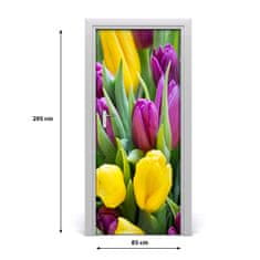 tulup.cz Samolepící fototapeta na dveře barevné tulipány 85x205 cm