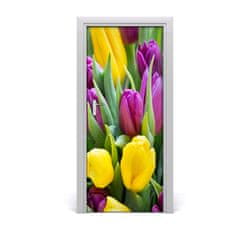 tulup.cz Samolepící fototapeta na dveře barevné tulipány 85x205 cm