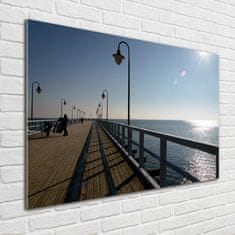 Wallmuralia Foto obraz skleněný horizontální Molo Gdyně 100x70 cm 2 úchytky