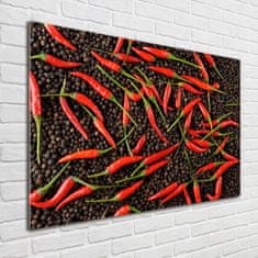 Wallmuralia Foto obraz skleněný horizontální Chilli papričky 100x70 cm 4 úchytky