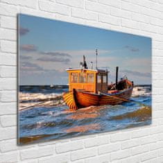 Wallmuralia Foto obraz skleněný horizontální Rybářská loď 100x70 cm 2 úchytky