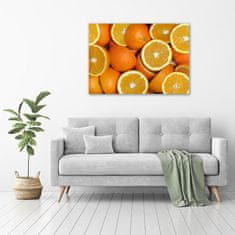 Wallmuralia Foto obraz skleněný horizontální Půlky pomerančů 100x70 cm 4 úchytky