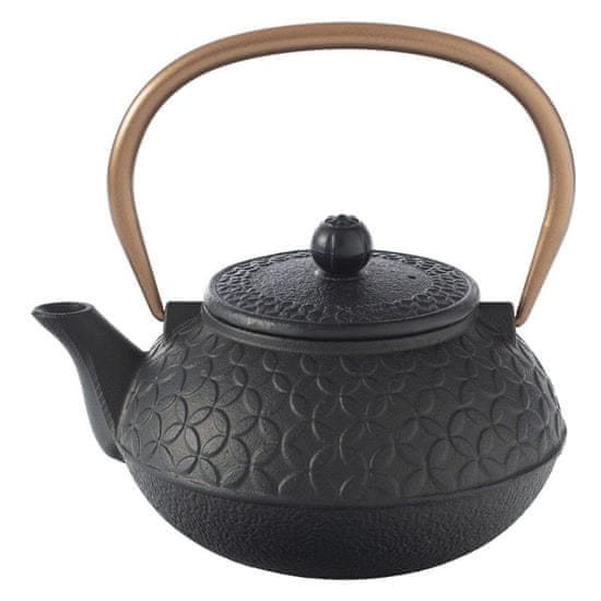 Secret de Gourme Litinová čajová konvice v černé barvě BLACK FLOWER, 1 l