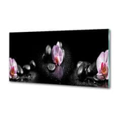 Wallmuralia Skleněný panel do kuchynské linky Orchidej 125x50 cm