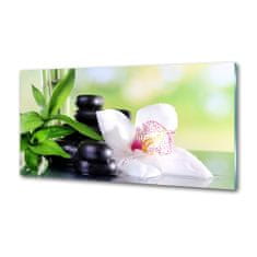 Wallmuralia Skleněný panel do kuchynské linky Orchidej 100x50 cm