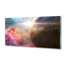 Wallmuralia Skleněný panel do kuchynské linky Vesmír 100x50 cm