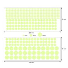 Severno Fluorescenční samolepky - měsíc a hvězdy 437 ks.