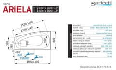 Santech Ariela 1500 x 800 L vana SAARI150L - Santech