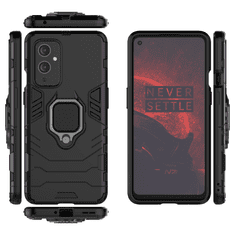 IZMAEL Odolné Pouzdro Ring Armor Case pro OnePlus 9 - Černá KP9720