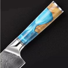 IZMAEL Damaškový kuchyňský nůž Hanamaki-Tyrkysová KP14028