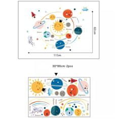 IZMAEL Samolepka na zeď/Tapeta Sluneční soustava KP16405