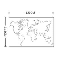 IZMAEL Samolepka na zeď/Tapeta World Map KP16585