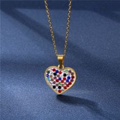 IZMAEL Náhrdelník Color Heart-Zlatá/Multi KP20903