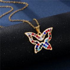 IZMAEL Náhrdelník Color Butterfly-Zlatá/Multi KP20905