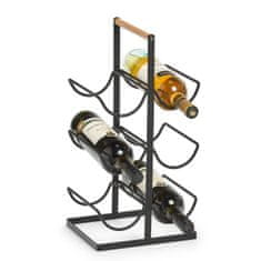 Zeller Kovový stojan na víno, 6-paprskový, 46 cm, černý