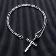 IZMAEL Náhrdelník Steel Cross-Stříbrná KP22845