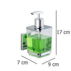 Wenko Dávkovač mýdla QUADRO, Vacuum-Loc, 340 ml, bez vrtání