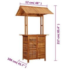 Petromila Zahradní barový stůl se stříškou 113x106x217 cm masivní akácie