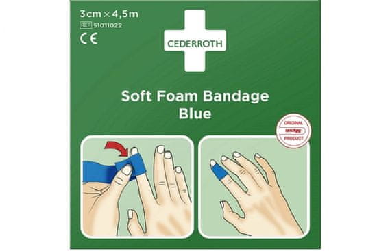 CEDERROTH Cederroth Soft Foam Bandage Blue, 3cmx450cm