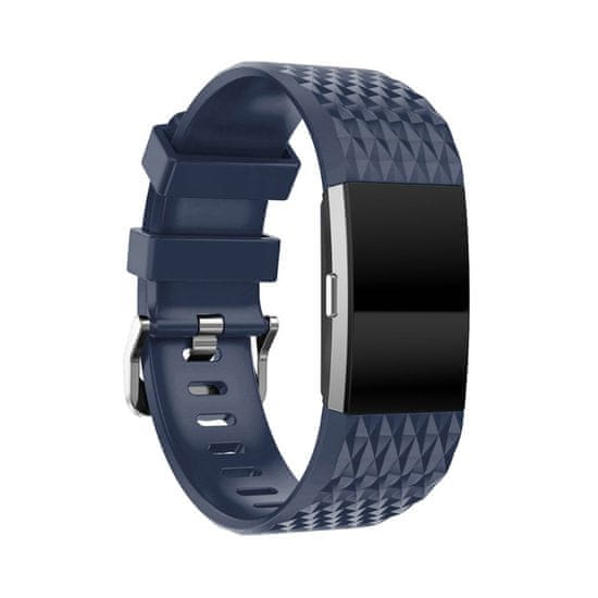 BStrap Silicone Diamond (Large) řemínek na Fitbit Charge 2, dark blue