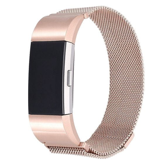 BStrap Milanese (Large) řemínek na Fitbit Charge 2, rose gold