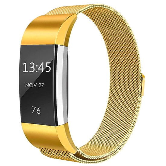 BStrap Milanese (Small) řemínek na Fitbit Charge 2, gold