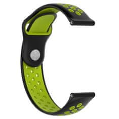 BStrap Silicone Sport řemínek na Samsung Galaxy Watch 42mm, black/green