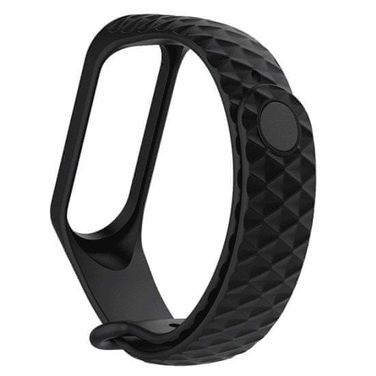 BStrap Silicone Diamond řemínek na Xiaomi Mi Band 3/4, black