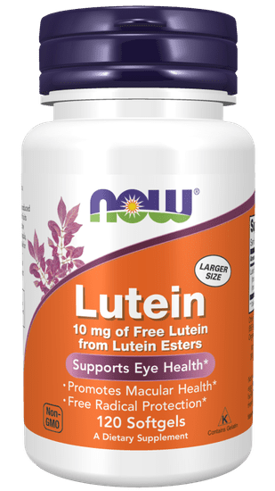 NOW Foods Lutein 10 mg (zdraví očí), 120 softgel kapslí