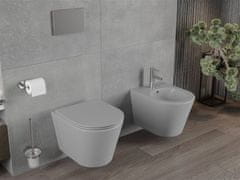 Mexen Rico závěsná wc mísa včetně sedátka s slow-slim, duroplast, světle šedá mat (30724061)