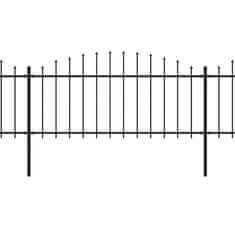 Vidaxl Zahradní plot s hroty ocel (0,5–0,75) x 5,1 m černý