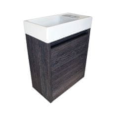 BPS-koupelny Koupelnová skříňka závěsná s keramickým umyvadlem Marta 40 Wenge P/L