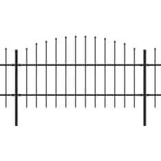 Vidaxl Zahradní plot s hroty (0,75–1) x 6,8 m ocel černý