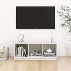 Greatstore TV stolek bílý 104 x 33 x 41 cm masivní borové dřevo