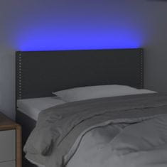 Greatstore Čelo postele s LED tmavě šedé 80 x 5 x 78/88 cm textil