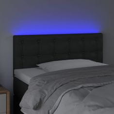 Vidaxl Čelo postele s LED černé 80 x 5 x 78/88 cm umělá kůže