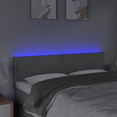 Vidaxl Čelo postele s LED světle šedé 144 x 5 x 78/88 cm textil