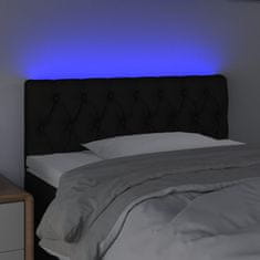 Greatstore Čelo postele s LED černé 100 x 7 x 78/88 cm textil