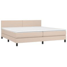 Greatstore Box spring postel s matrací cappuccino 200 x 200 cm umělá kůže