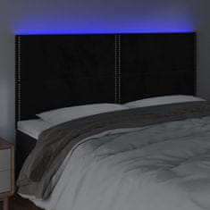 Greatstore Čelo postele s LED černé 180x5x118/128 cm samet