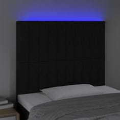 Greatstore Čelo postele s LED černé 80x5x118/128 cm textil