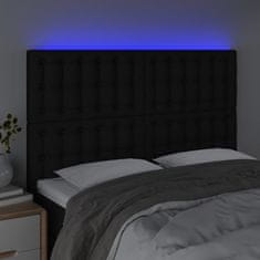 Greatstore Čelo postele s LED černé 144x5x118/128 cm textil